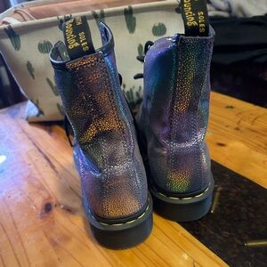 Iridescent Lace-Up Boots